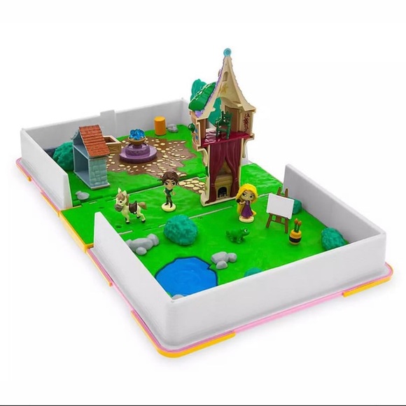 Disney Parks Tangled Princess Rapunzel Flynn Pascal Storybook Castle Playset NEW - Picture 2 of 5